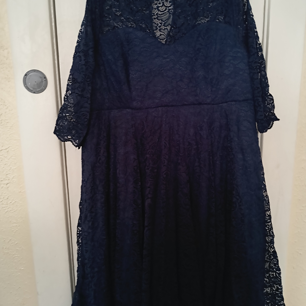 Torrid Midnight Blue Lace Long Sleeve Dress